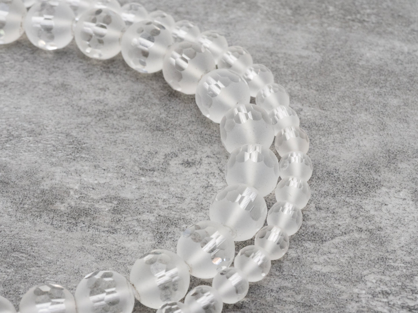 15.5inch strand Natural Clear White Matte Quartz Middle Faceted beads, 6mm/8mm/10mm/12mm Round Quartz beads, Matted Raw Crystal, SKU#V4