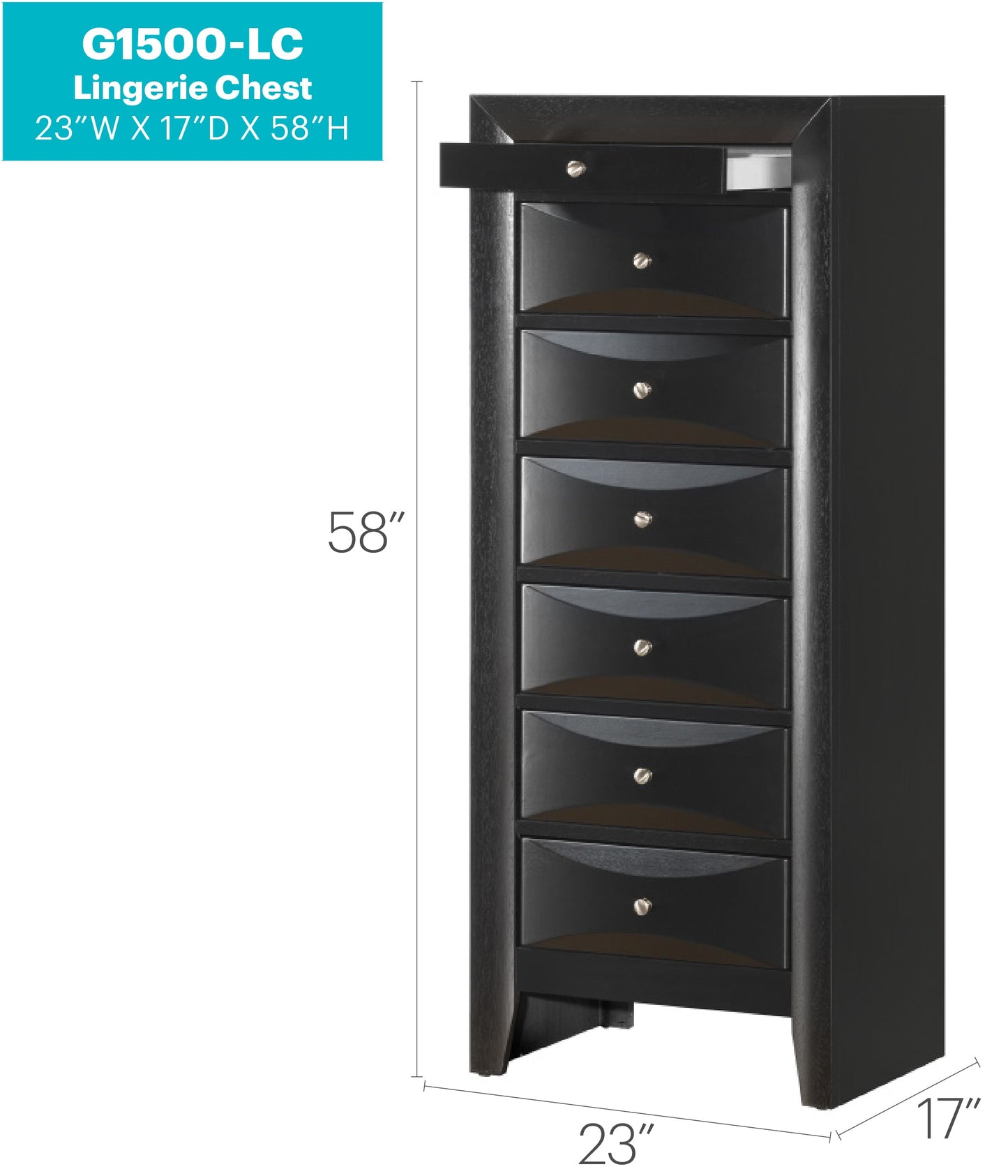 Glory Furniture Marilla G1500-LC 7 Drawer Lingerie Chest