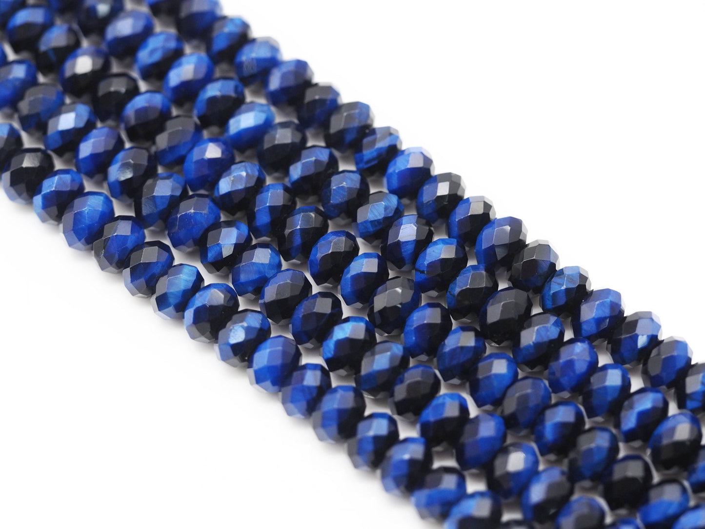 High Quality Royal Blue Rondelle Tiger Eye, Sku#UA260