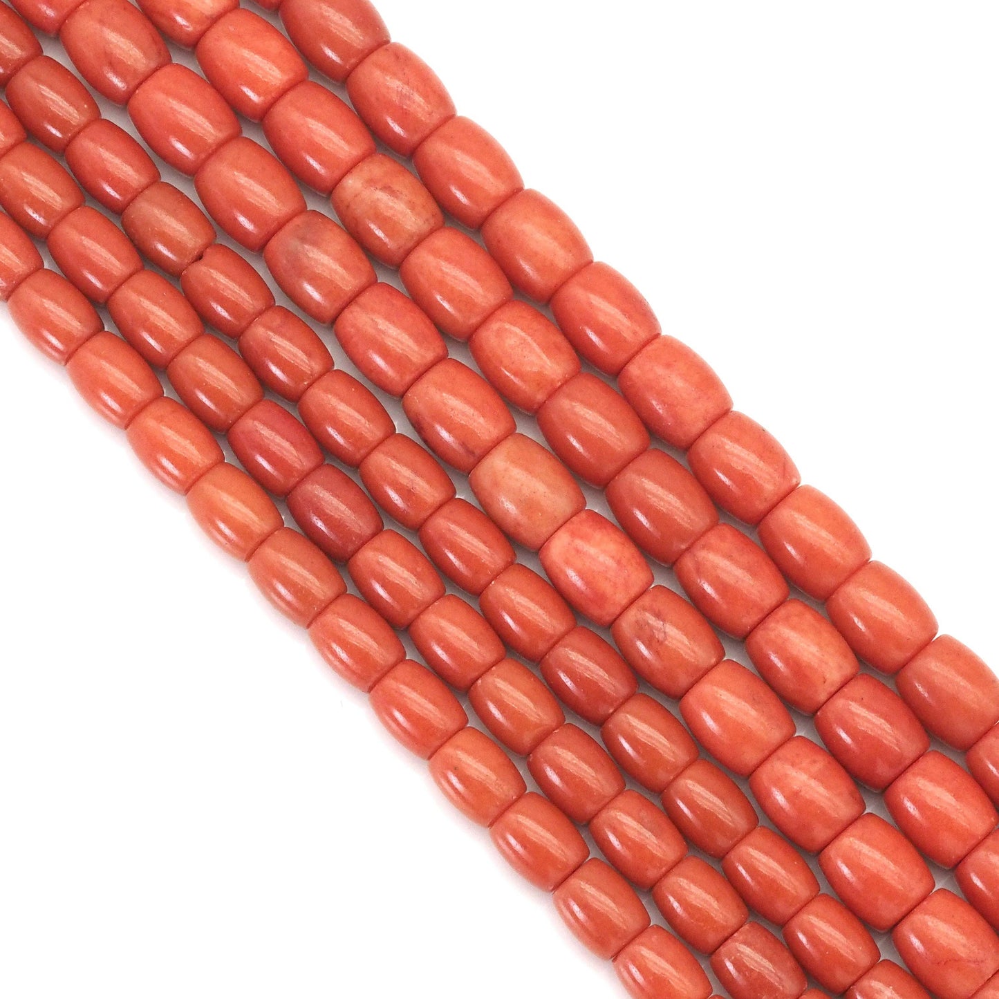 Orange Coral Jade Barrel Shape Beads, Sku#U1737