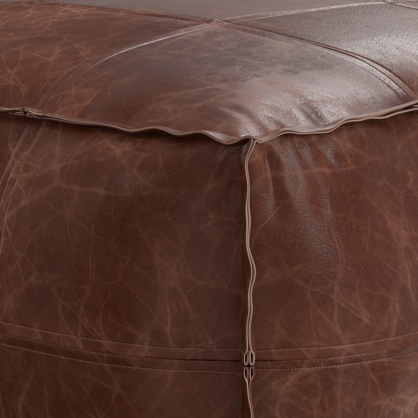 Sheffield 26 Inch Wide Square Coffee Table Pouf in Distressed