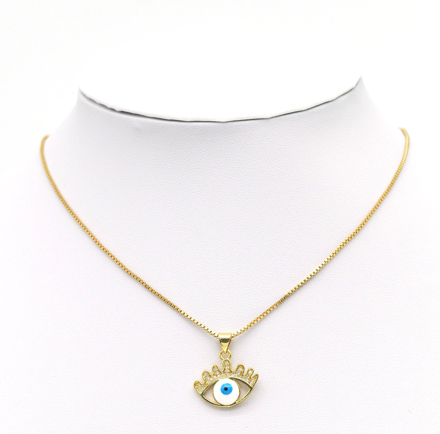 CZ Enamel Evil Eye Charm, Sku#JL97