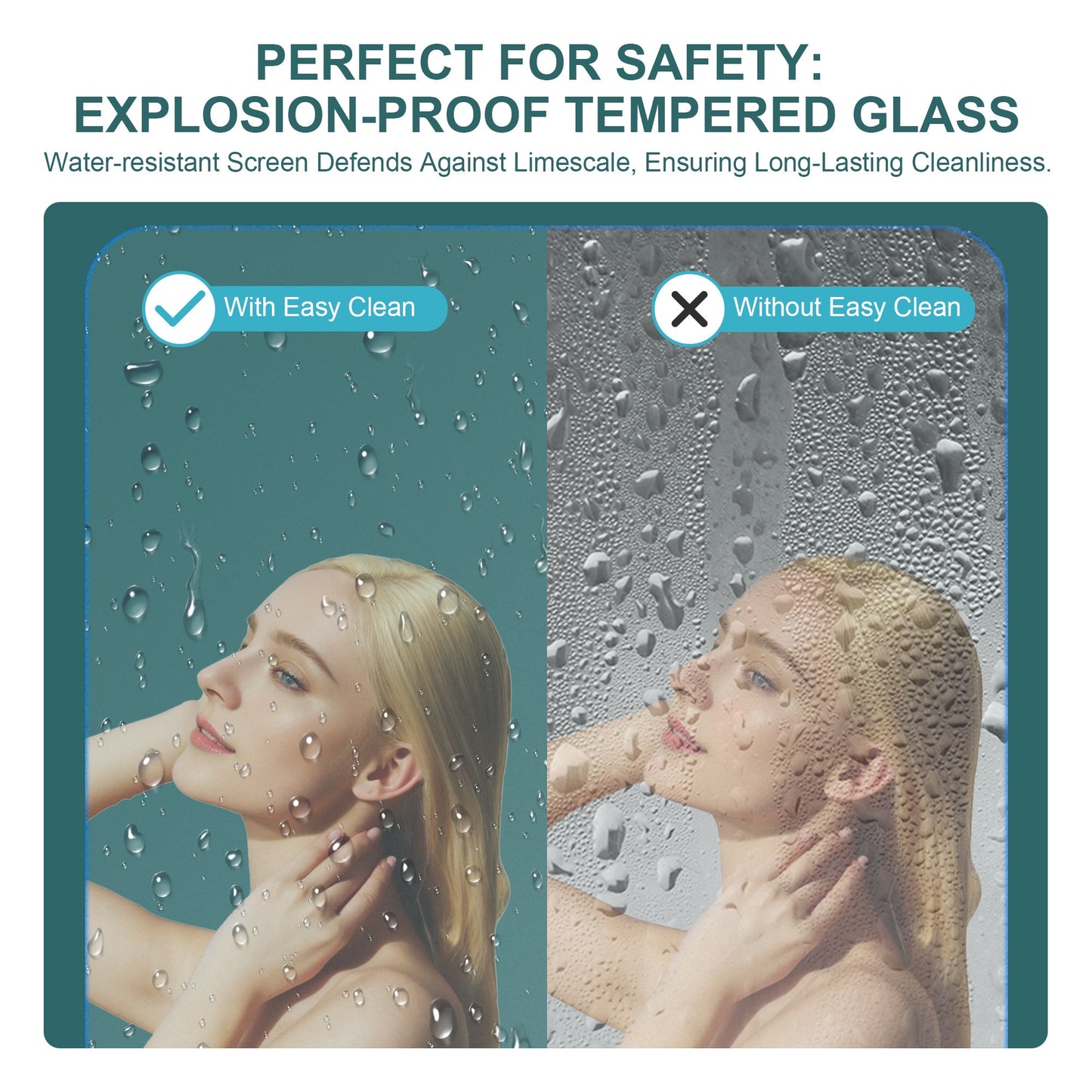 34"W x 72"H Fold Frameless Shower Door with Tempered Glass