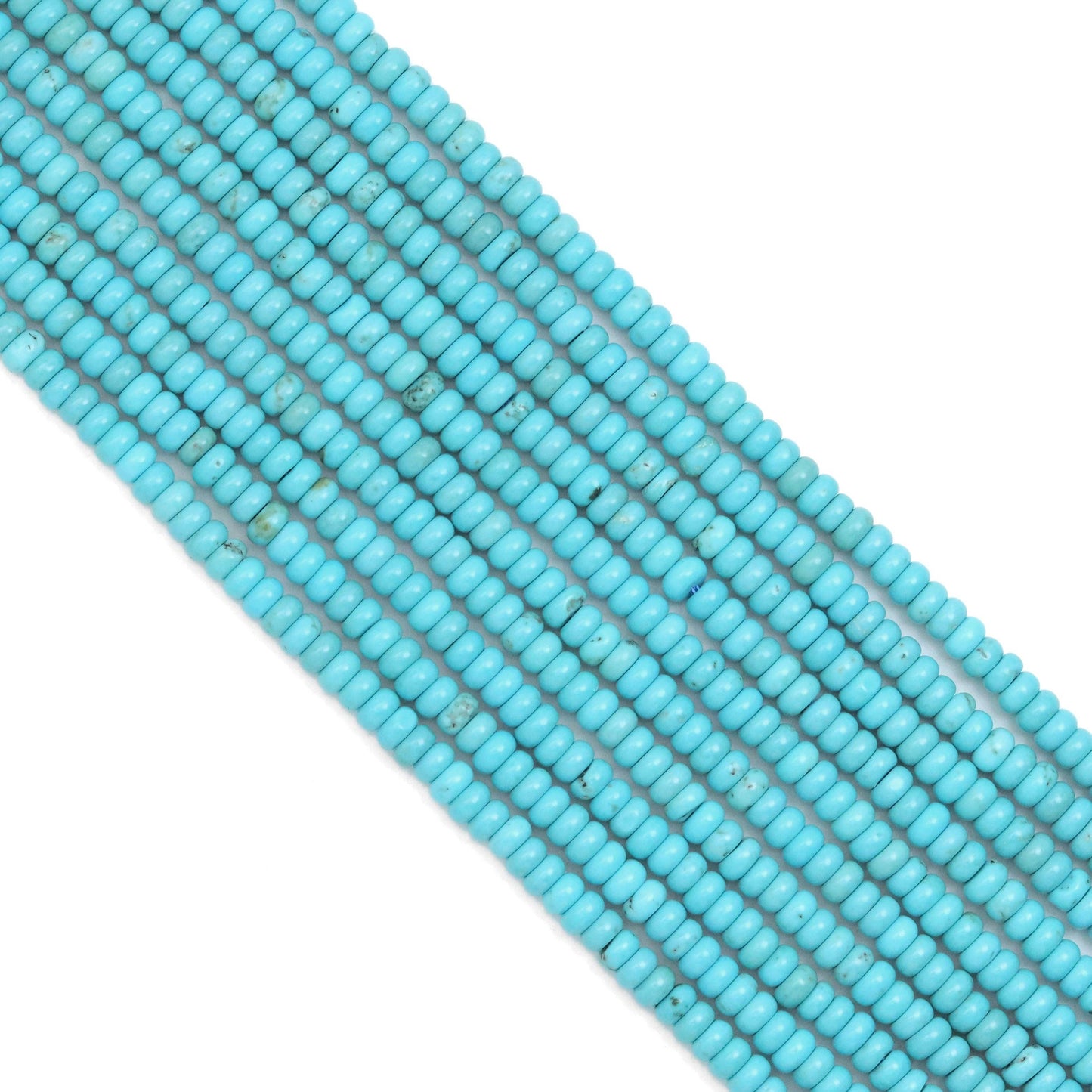 Smooth Rondelle Blue Turquoise Beads, Sku#U2044