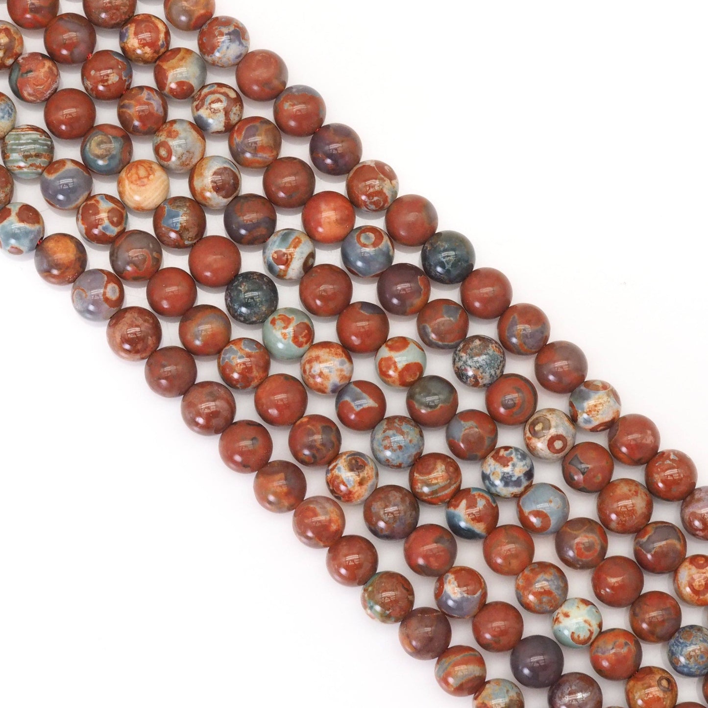 Red Blue Agate Round Smooth Beads, Sku#U1724c