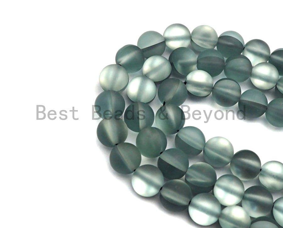 New Dark Silver Gray Atrovirens Spectrolite Quartz, Aura Crystal Round 6mm/8mm/10mm/12mm beads, Manmade Moonstone, 15.5inch strand, SKU#U521