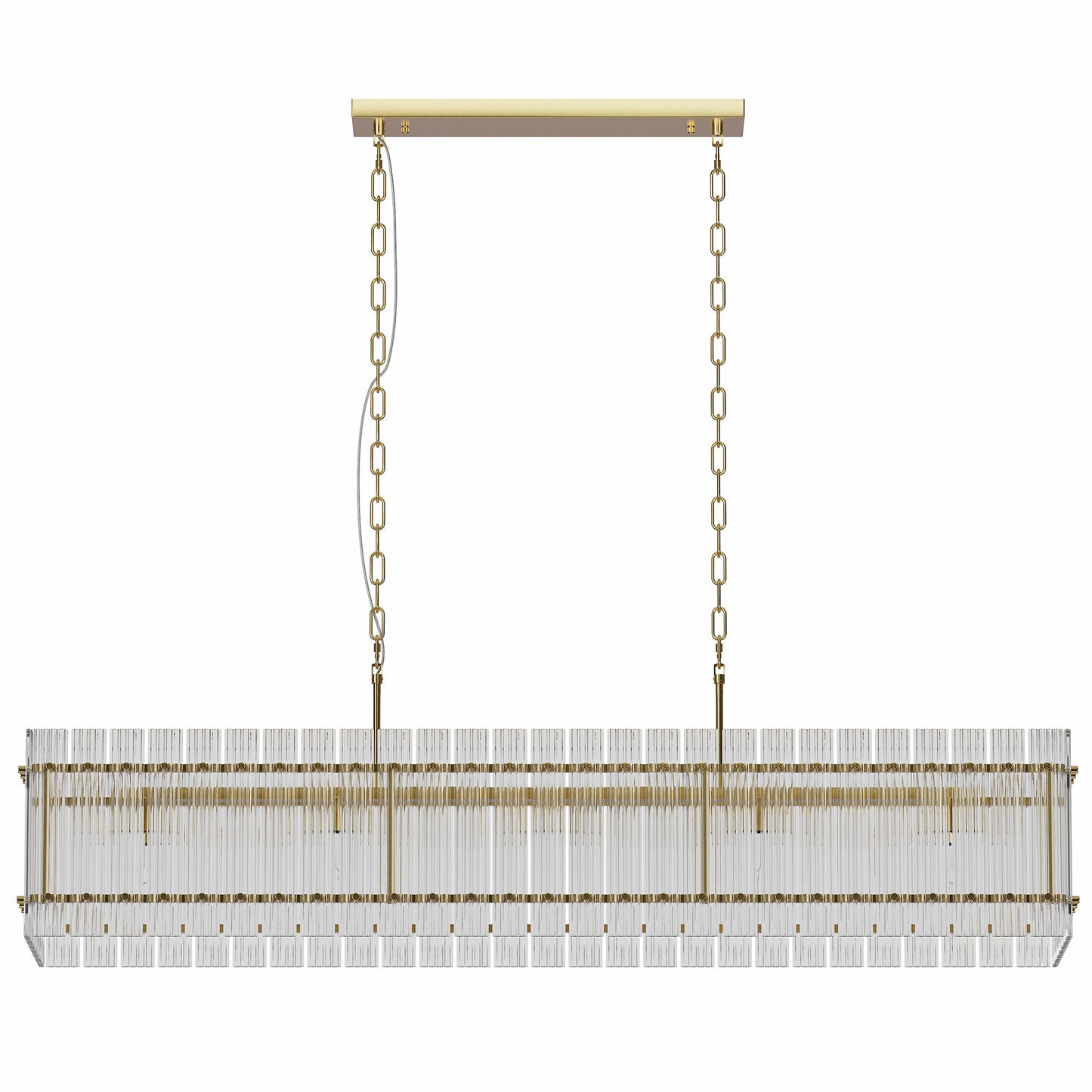Modern Rectangular Crystal Glass Chandelier