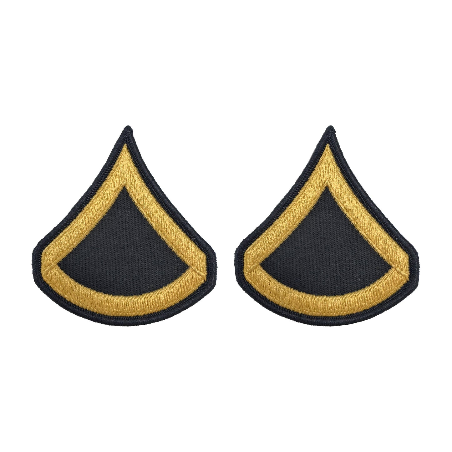U.S. Army E3 Private First Class Gold on Blue Sew-on - Large/Male