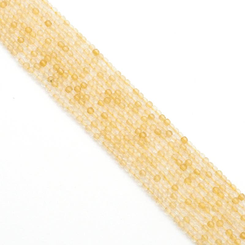 Genuine Citrine Faceted Cube Beads, 2.5mm, Sku#U1526