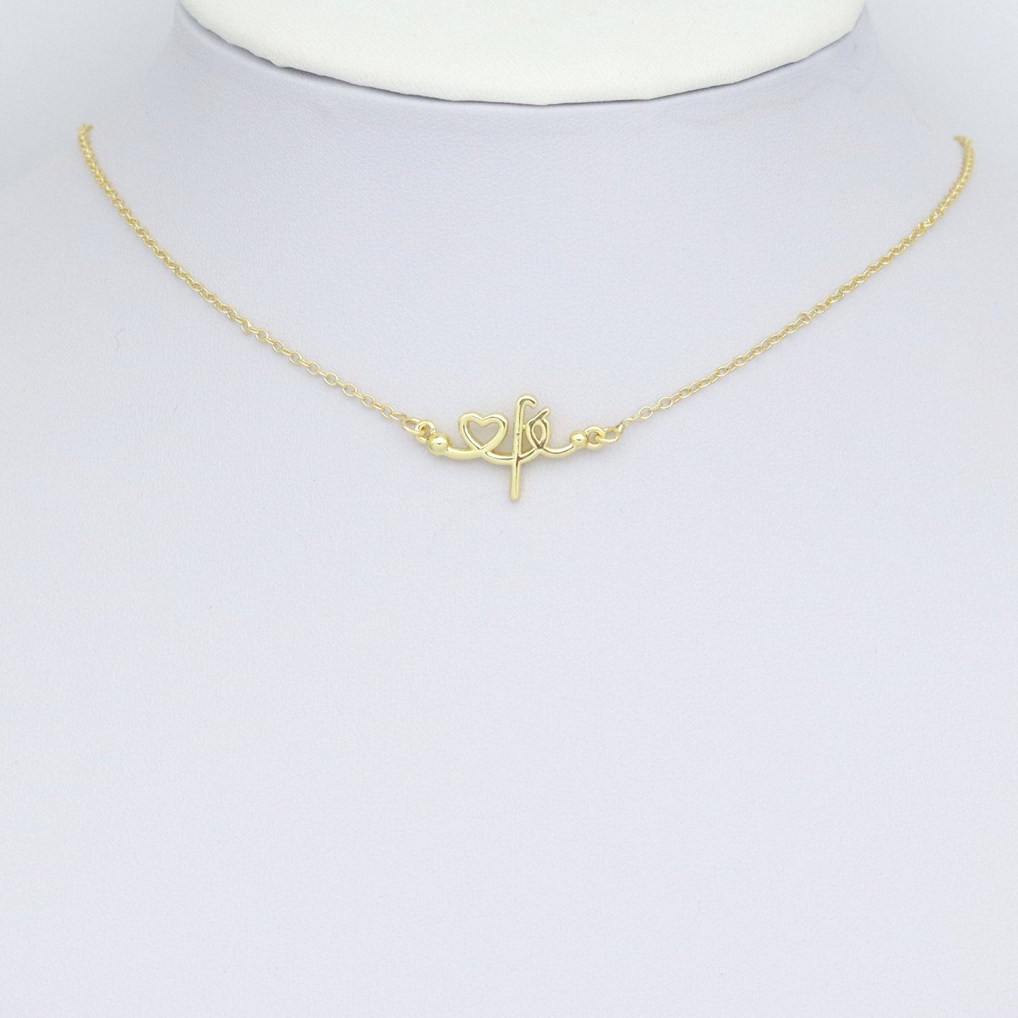 Slippy Gold Heart Fe Love Charm Pendant, Sku#LK1046