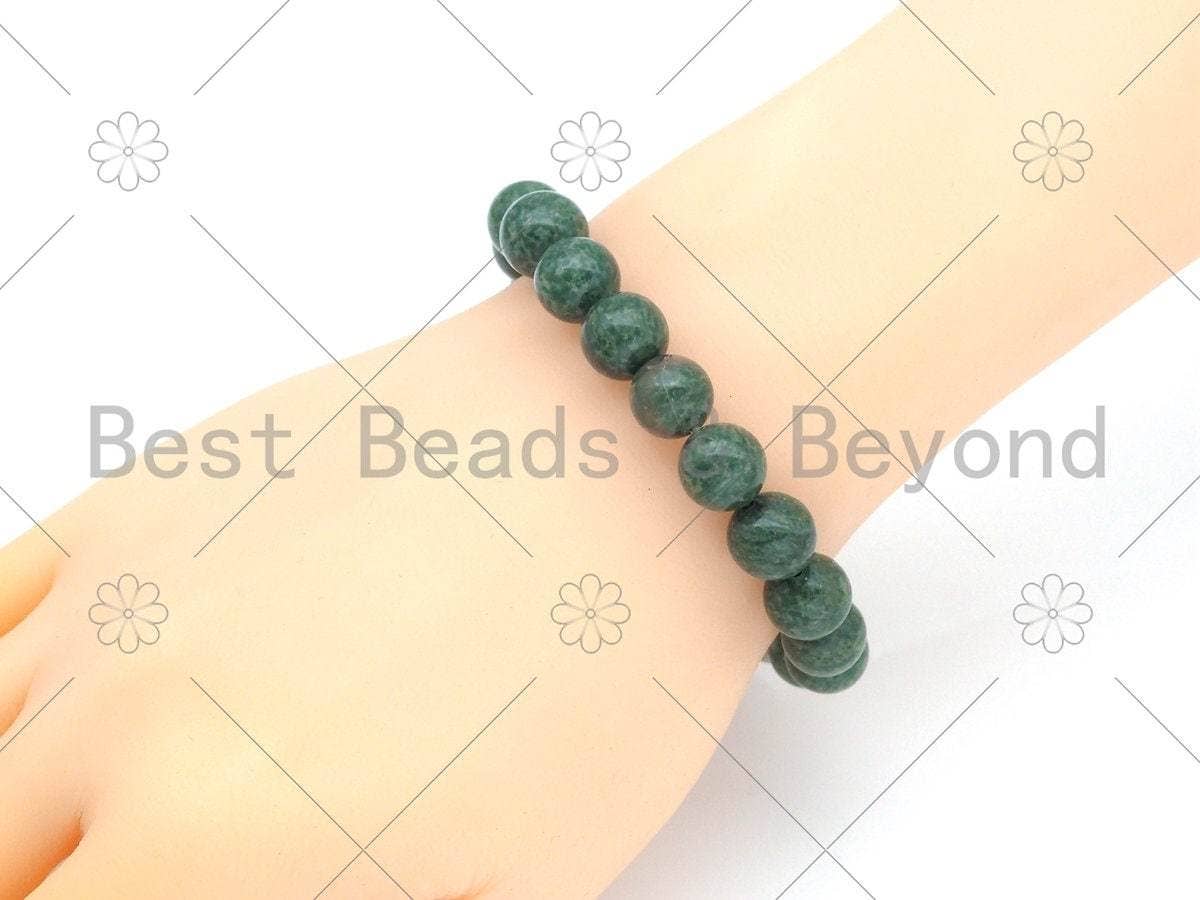 Natural Green African Jade Stretchy Bracelet