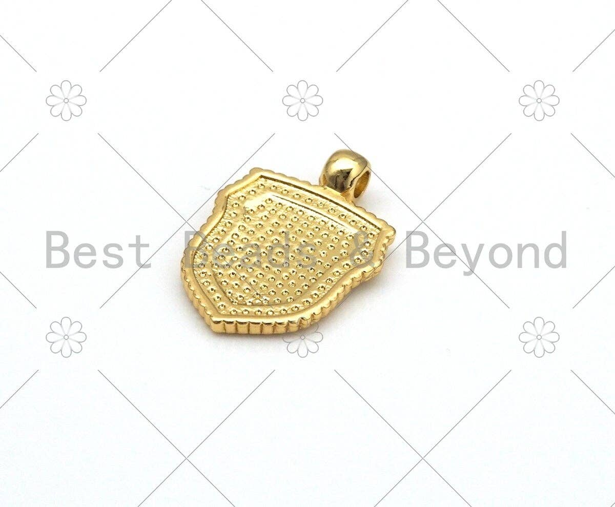 US Flag On Shield Shape Enamel Pendant, 18K Gold Filled Flag Charm, Necklace Bracelet Charm Pendant,18x25mm, Sku#LK439