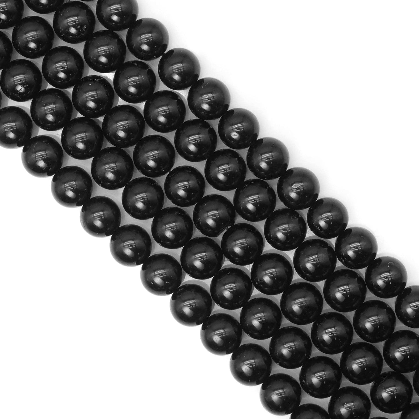 High Quality Black Tourmaline Round Smooth Beads, Sku#U1770