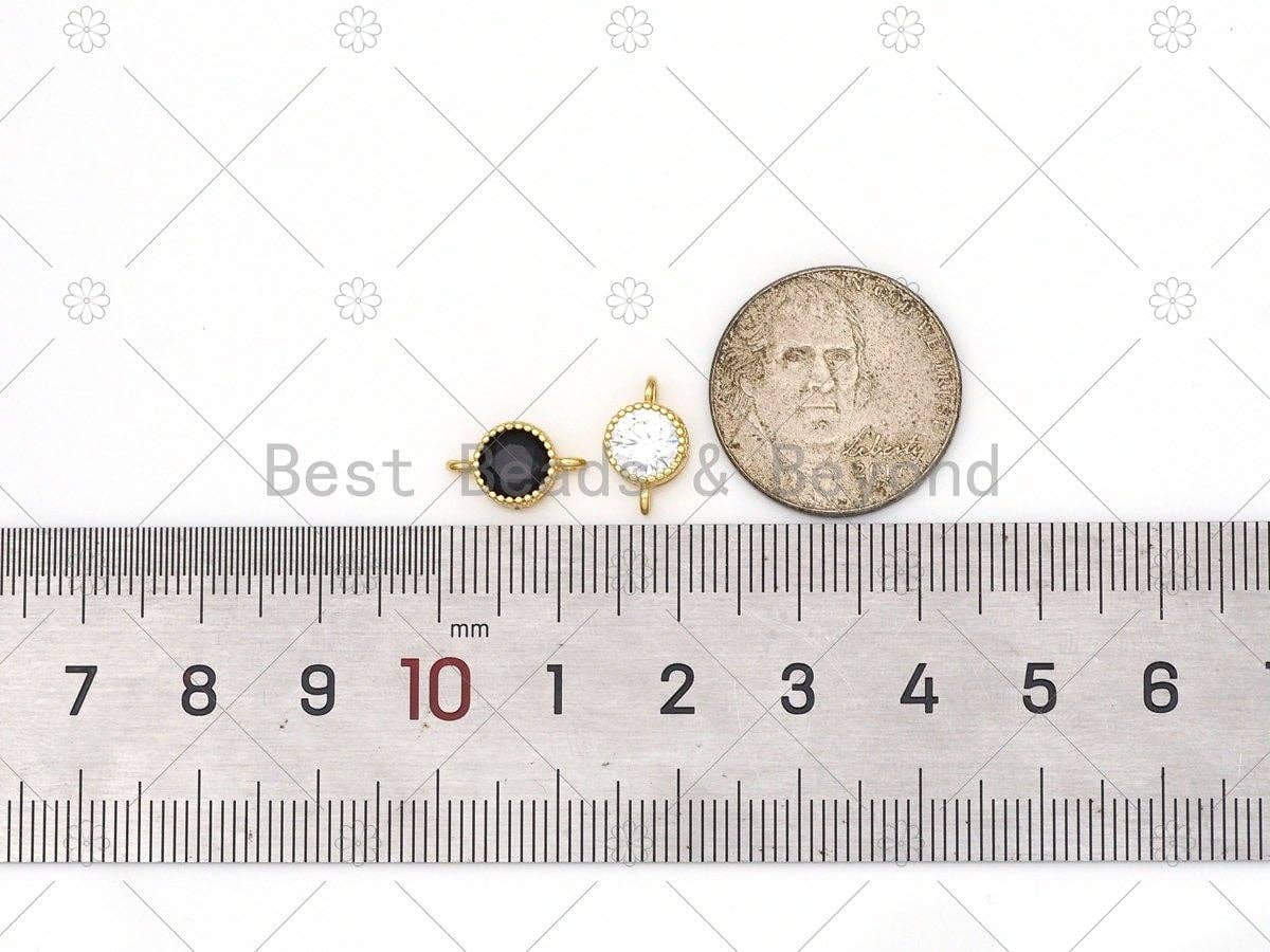 Colorful CZ Micro Pave Round Shape Connector,18K Gold Filled Links, Necklace Bracelet Charm,7x12mm,Sku#LK480