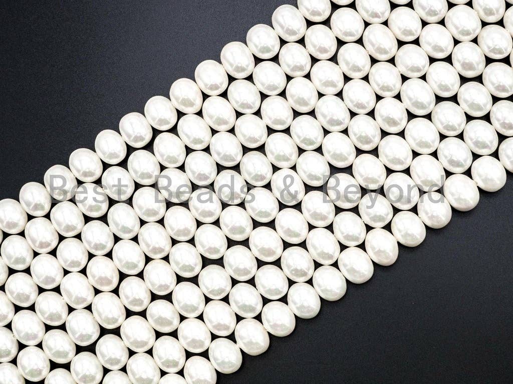 Quality Natural AB White Mother of Pearl Beads, SKU#T56C