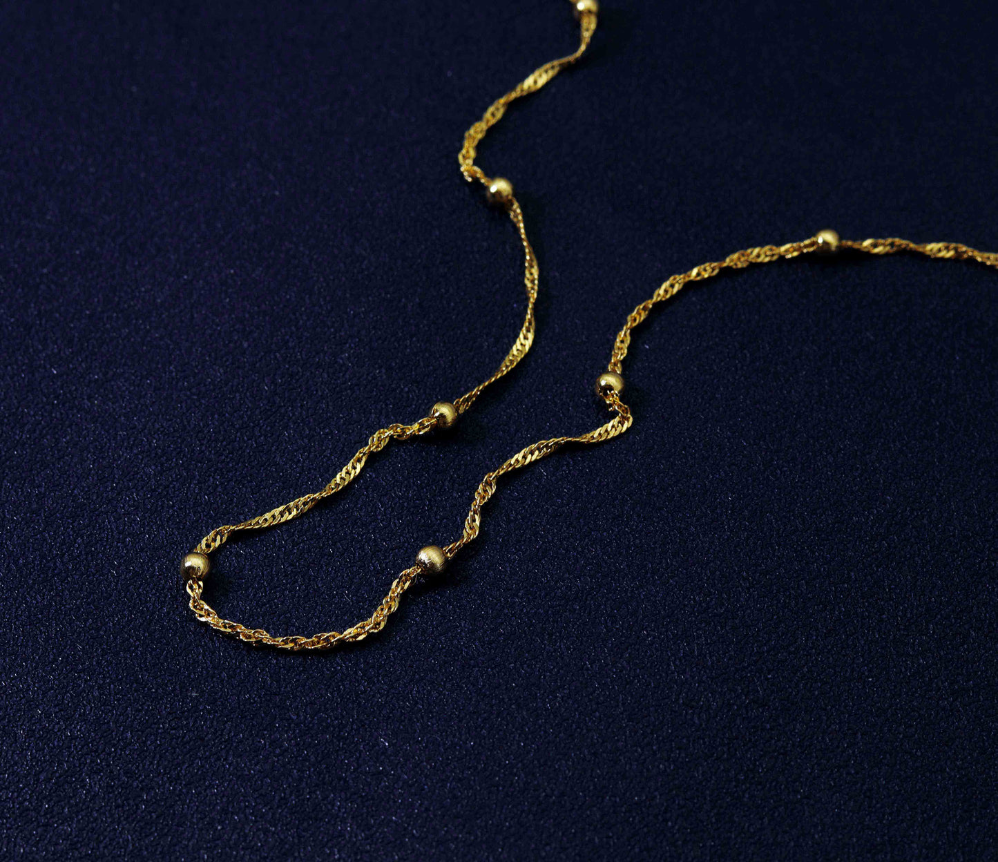 18" Gold Dainty Twisted Satellite Chain Necklace, sku#JL131