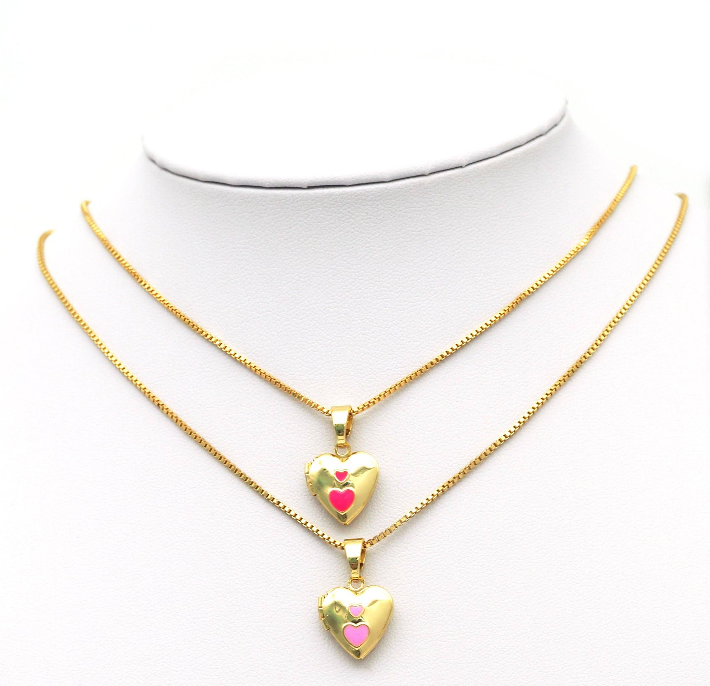Lockets Enamel Heart Pendant, Sku#FH187
