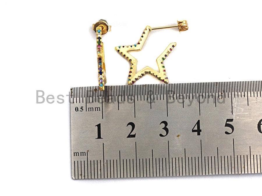 Colorful CZ Star Shape Cuff Earring, Sku#J94