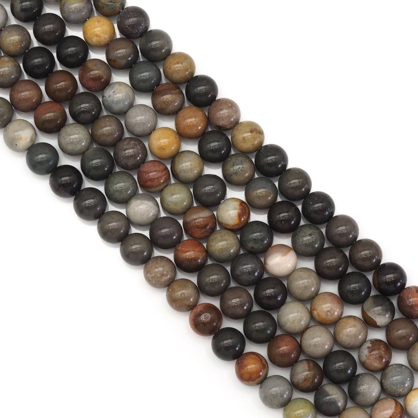 Genuine American Picture Jasper Round Smooth Beads, 8mm/10mm, Sku#U1726