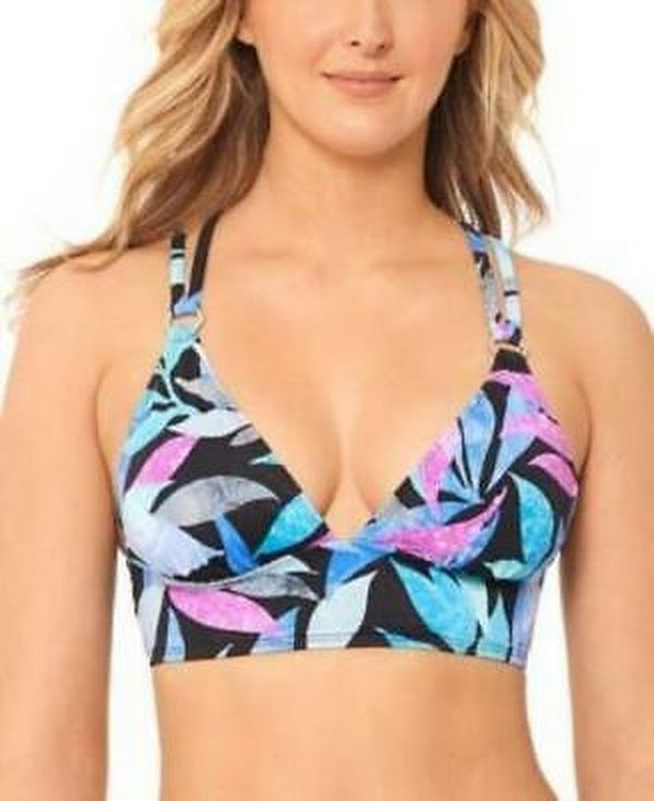 Salt Cove Juniors Tropic Like Its Hot Printed Bikini Top,Size D/DD