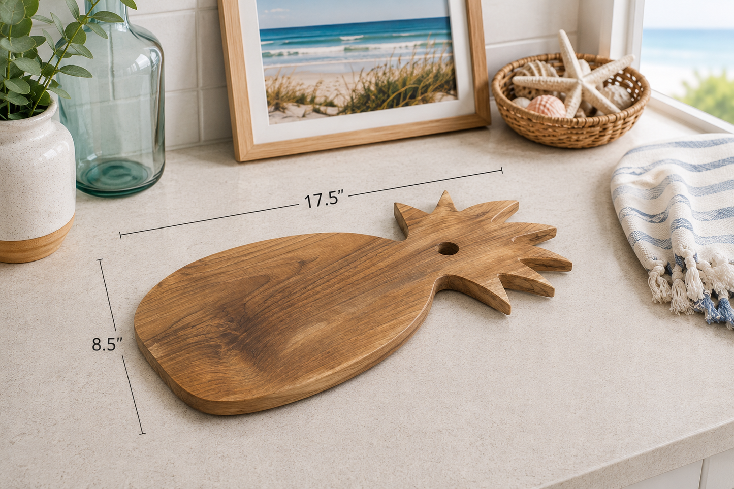 Teak Pineapple Cutting Board Large
