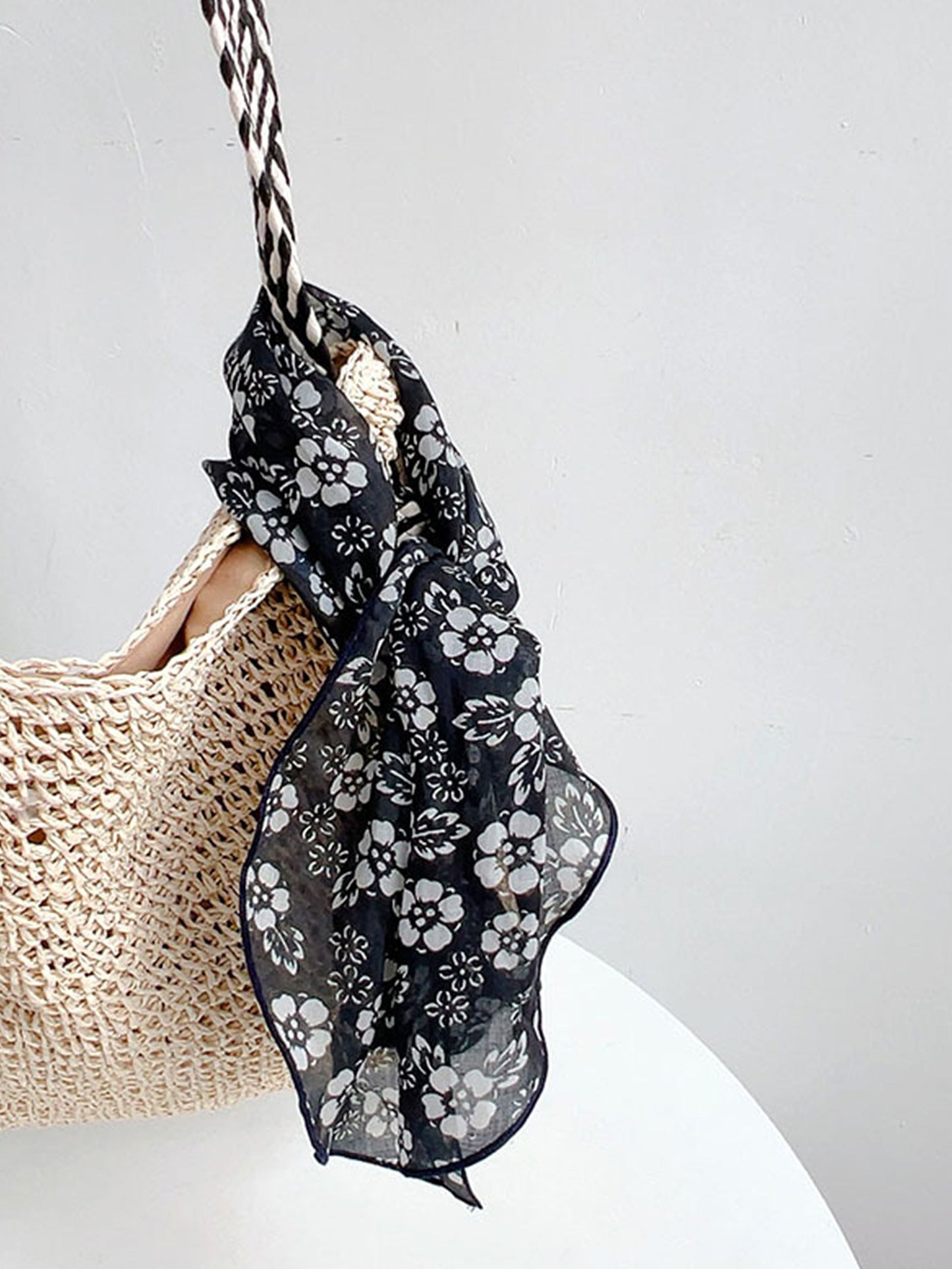 Ramie Vintage Print Handkerchief