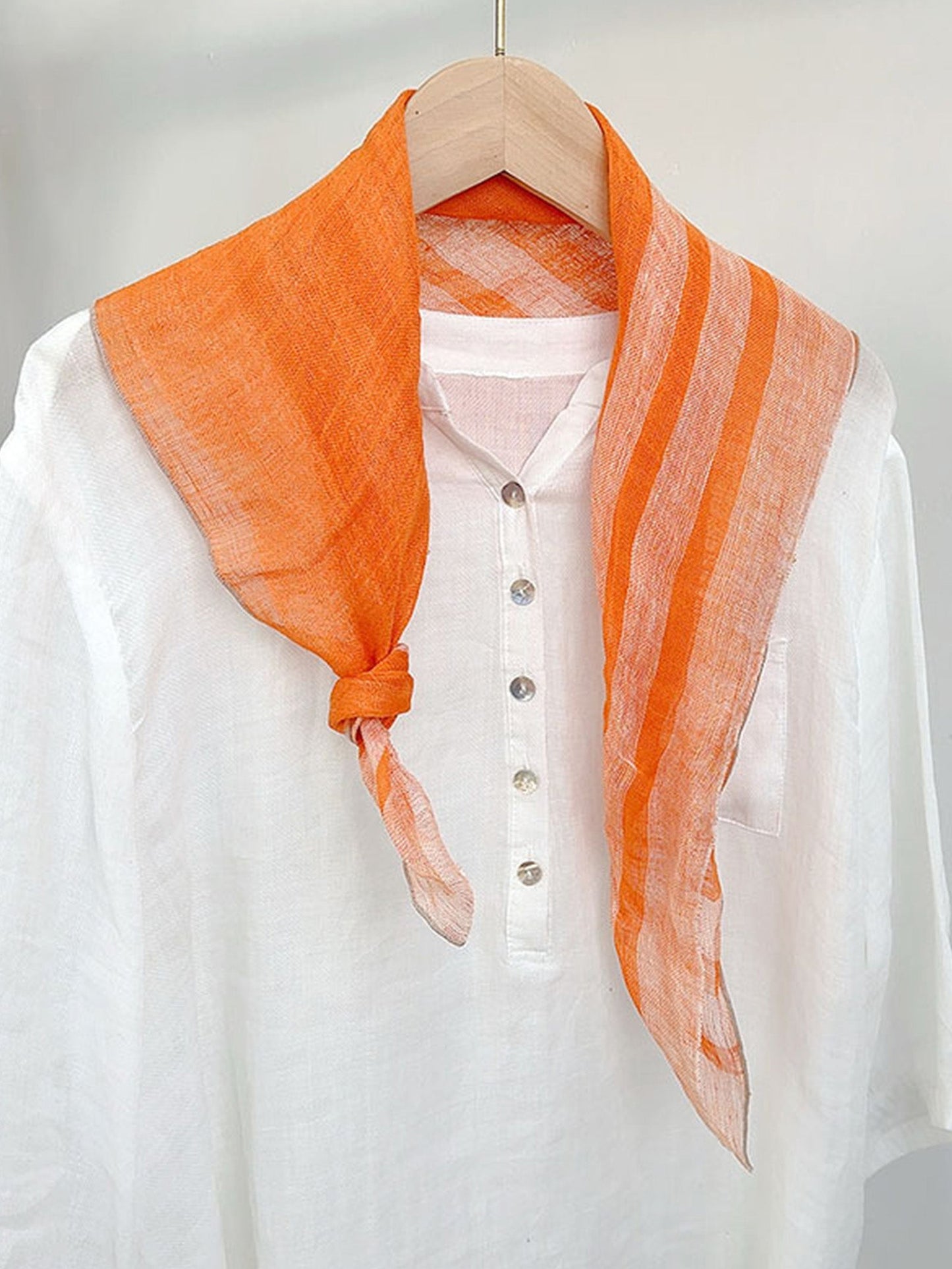 100% Linen Woven Light Square Scarf