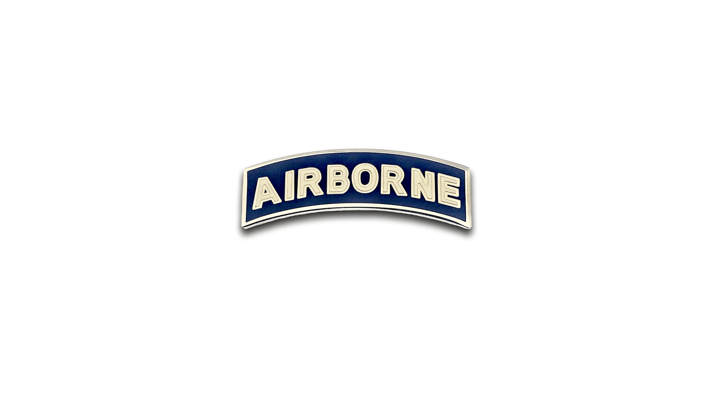 U.S. Army Airborne Blue And White Tab Pin C.S.I.B.