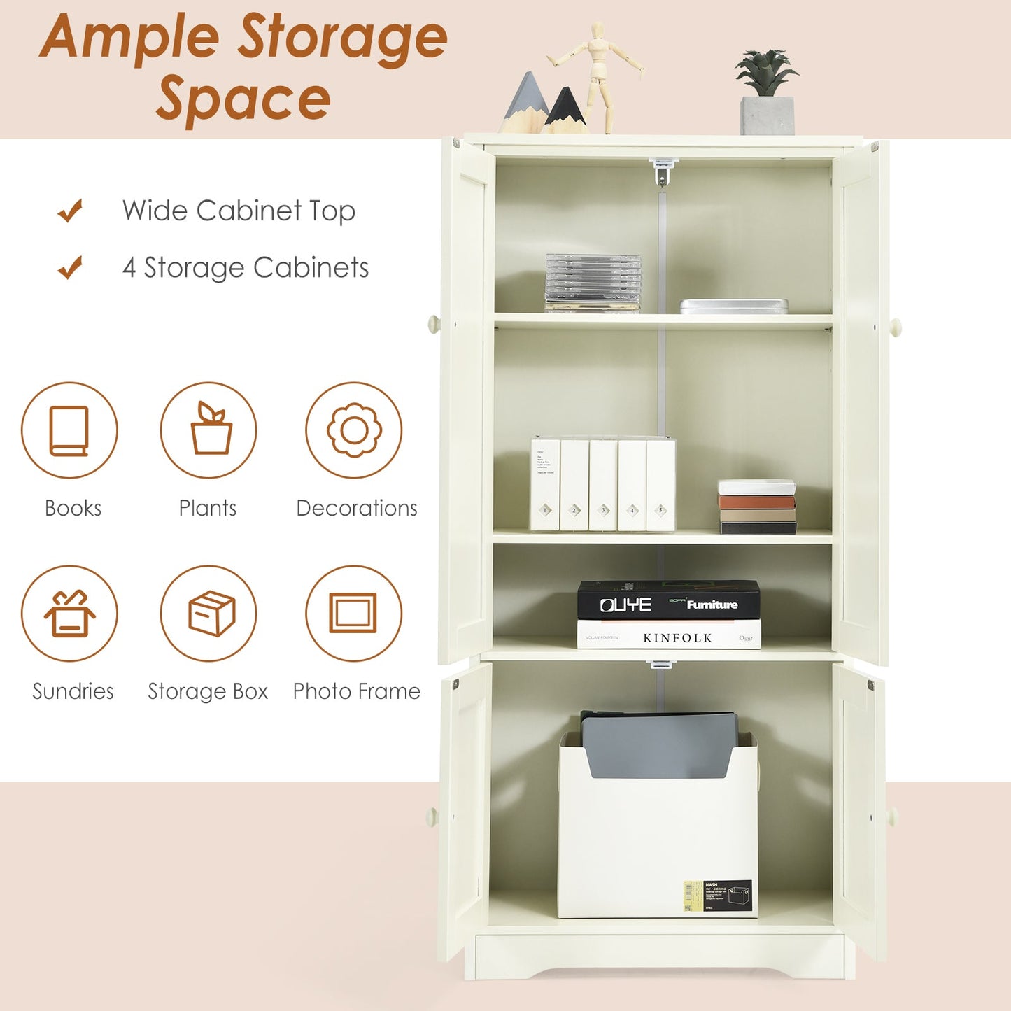 Accent Storage Cabinet Adjustable Shelves