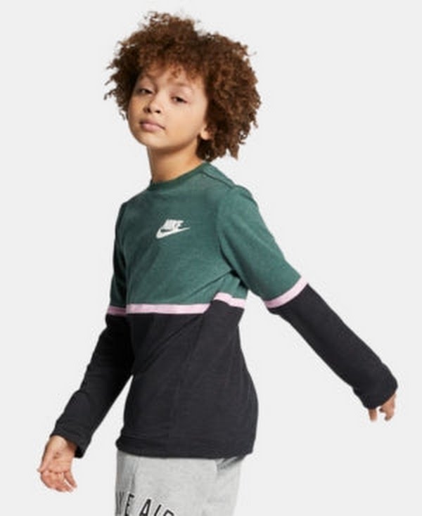 Nike Sportswear Advance 15 Crewneck T-Shirt - Fir Juniors, Green, Size XL