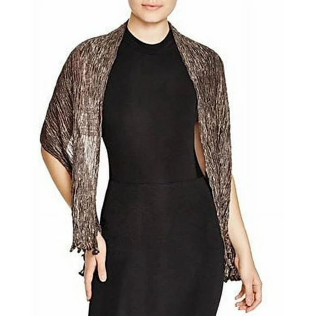 Aqua Shimmering Crinkle Silk Blend Evening Wrap