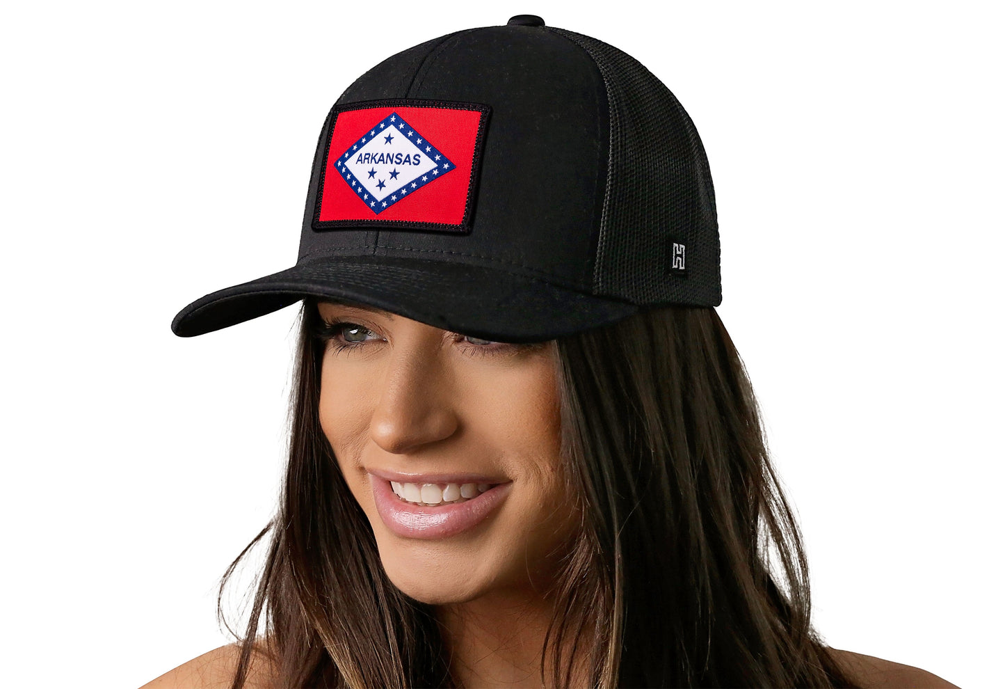 Arkansas Flag Trucker Hat | Black Arkansas Flag Snapback