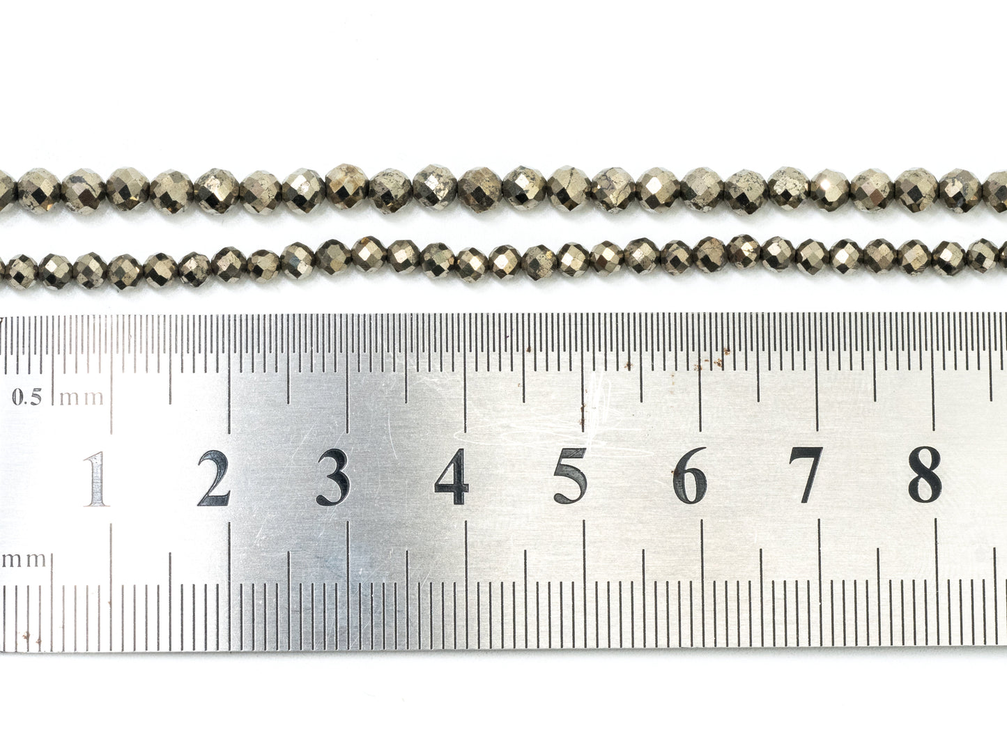 Quality Faceted Golden Pyrite Round Faceted Beads 2/3/4mm Gemstones Beads,Natural Pyrite Beads,15.5" Full Strand,SKU#U108
