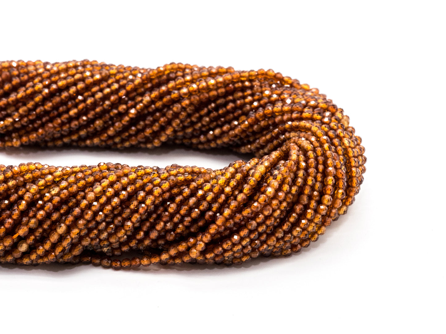 2mm/3mm/4mm Natural Garnet Round Faceted Beads, Brown Gemstones Beads,Garnet Beads,15.5" Full Strand,SKU#U106