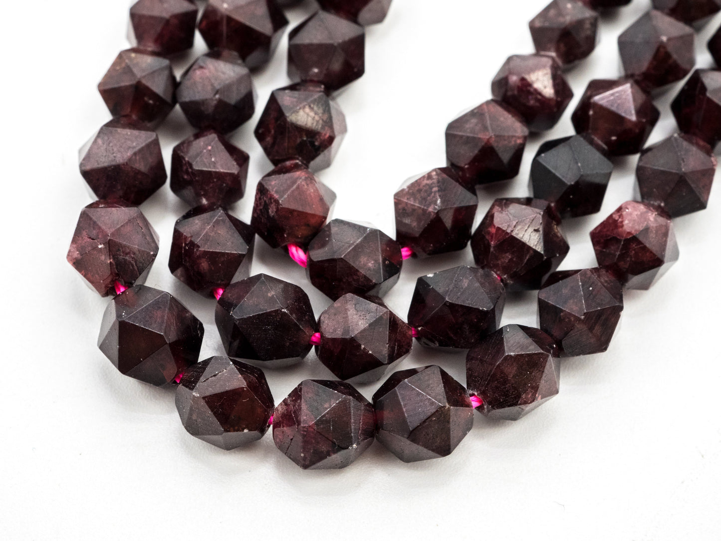 Diamond Cut Quality Natural Red Garnet beads, 6mm/8mm/10mm/12mm, Diamond Cut Faceted Round Gemstone Beads, 15.5inch strand, SKU#U130C