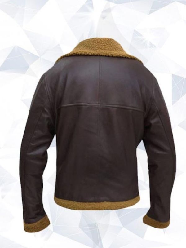 B3 Men Flying Aviator Winter Shearling Fur Pilot Sheepskin Bomber Leather Jacket