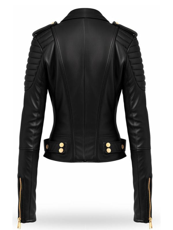 Black Leather Jacket for Women – Biker Leather Jacket