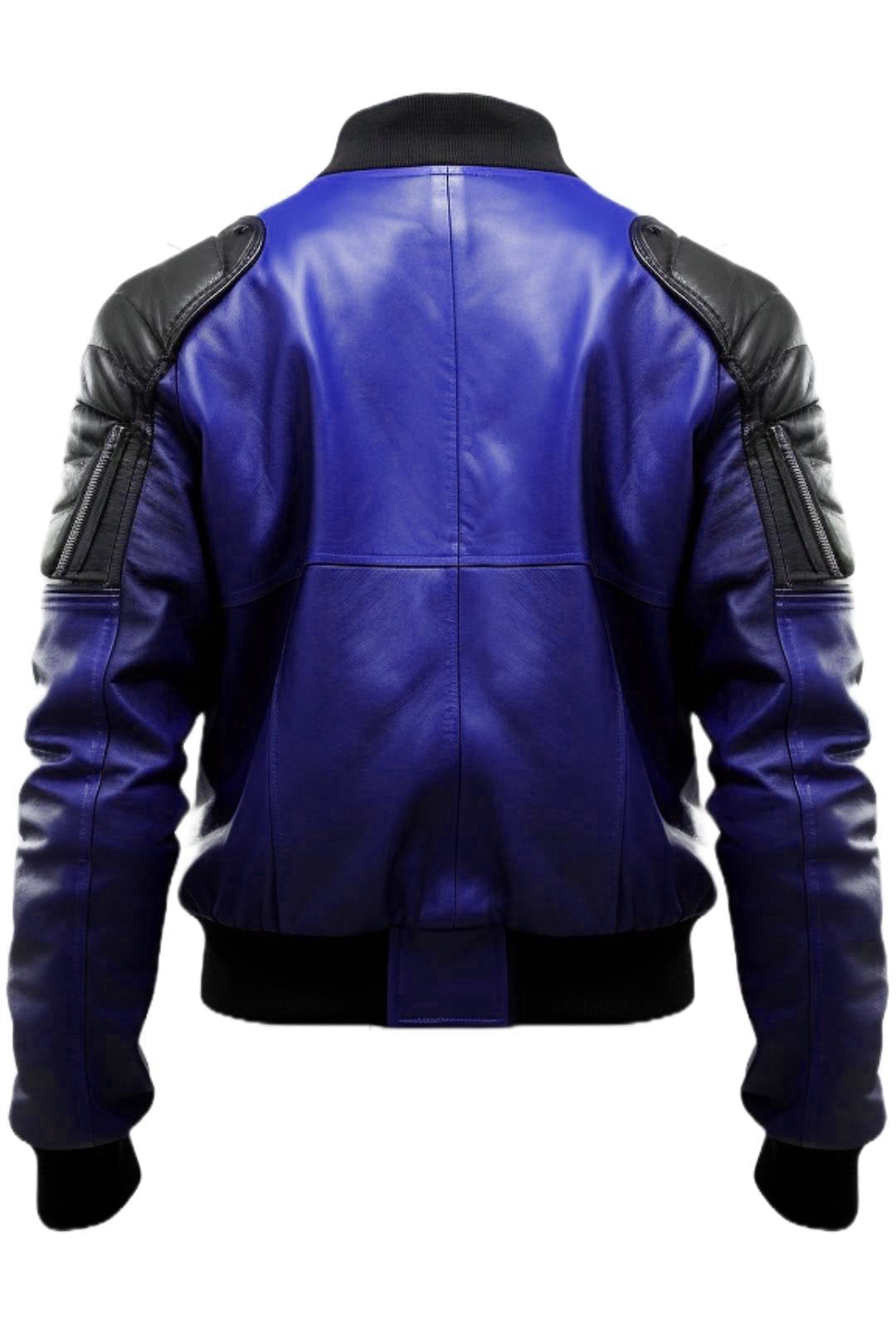 Blue Leather Jacket – Men Blue Faux Leather Jacket
