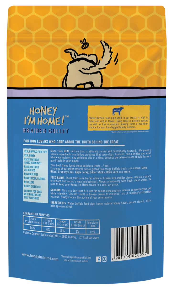 Honey Dog Buffalo Braided Gullet (3.53oz)
