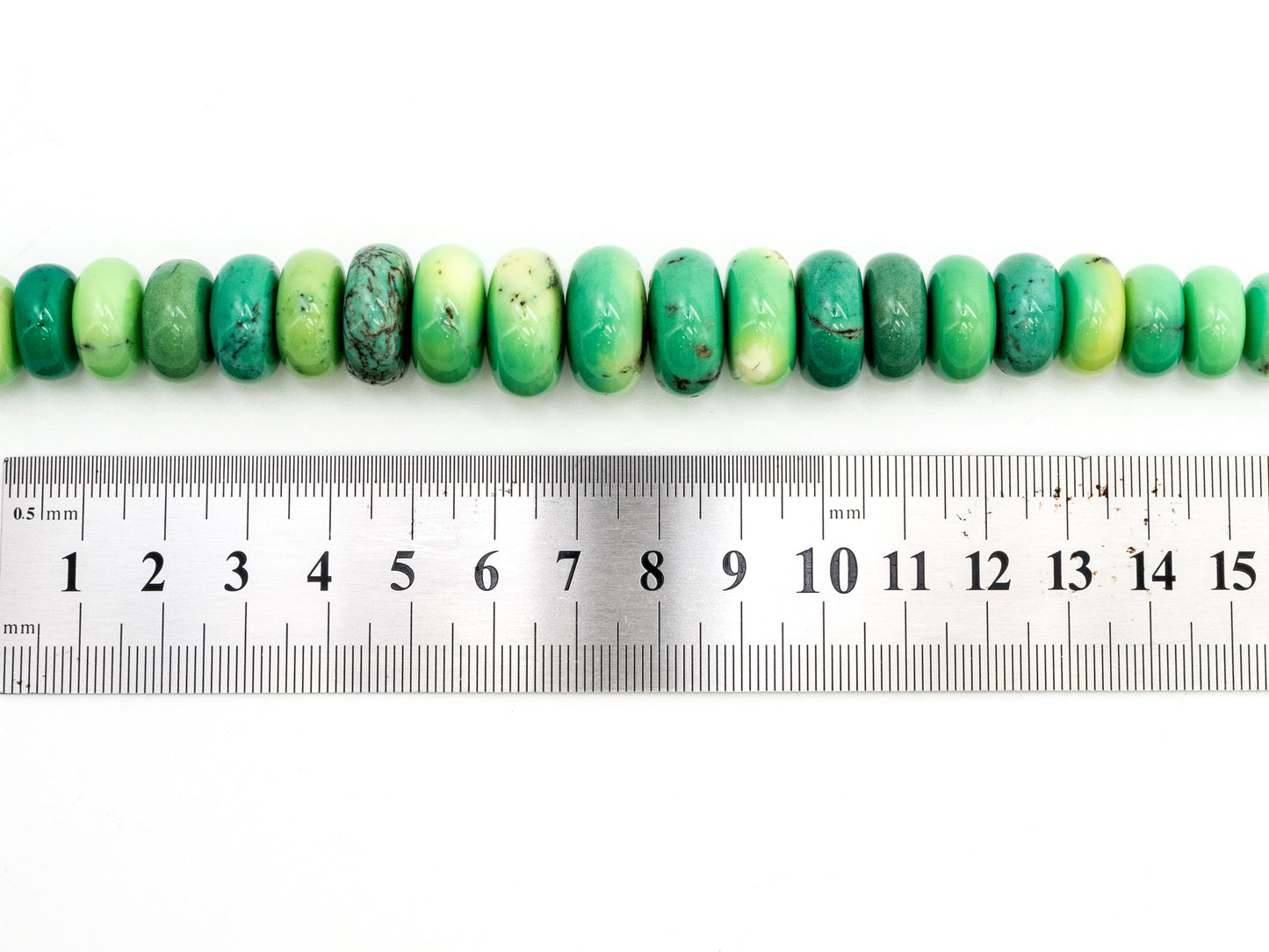 8-18mm High Quality Natural Green Opal Graduated,Rondelle Smooth/Faceted Gemstone Beads,Green Color Beads, 15.5inch strand, SKU#U194