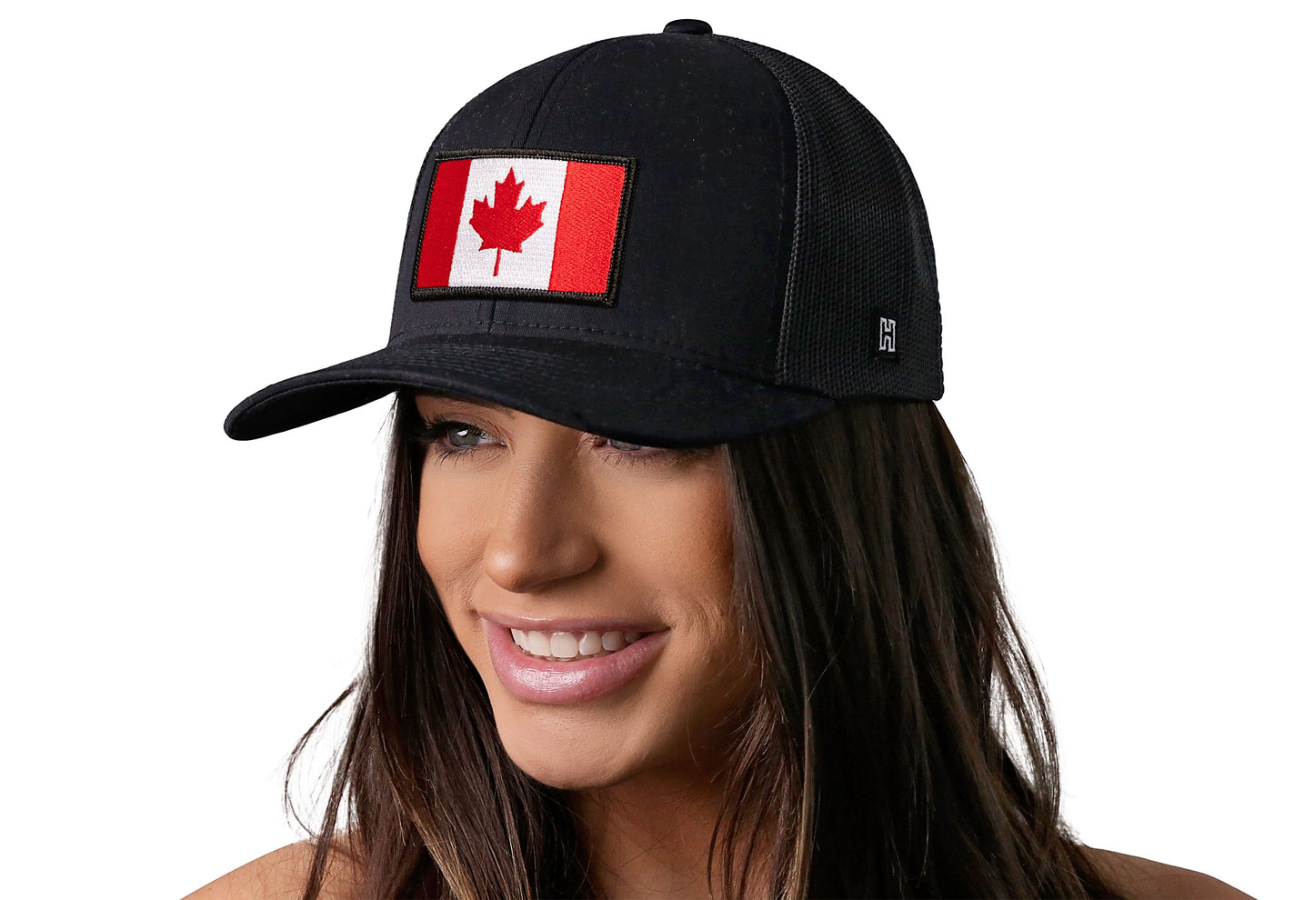 Canada Flag Trucker Hat | Black Canadian Snapback