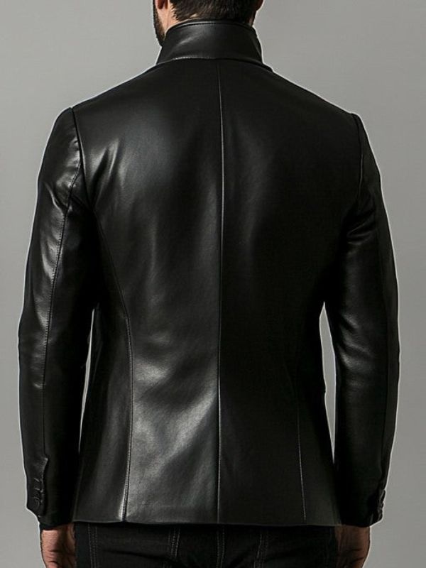 Charles Black Premium Leather Blazer – Black Leather Jacket