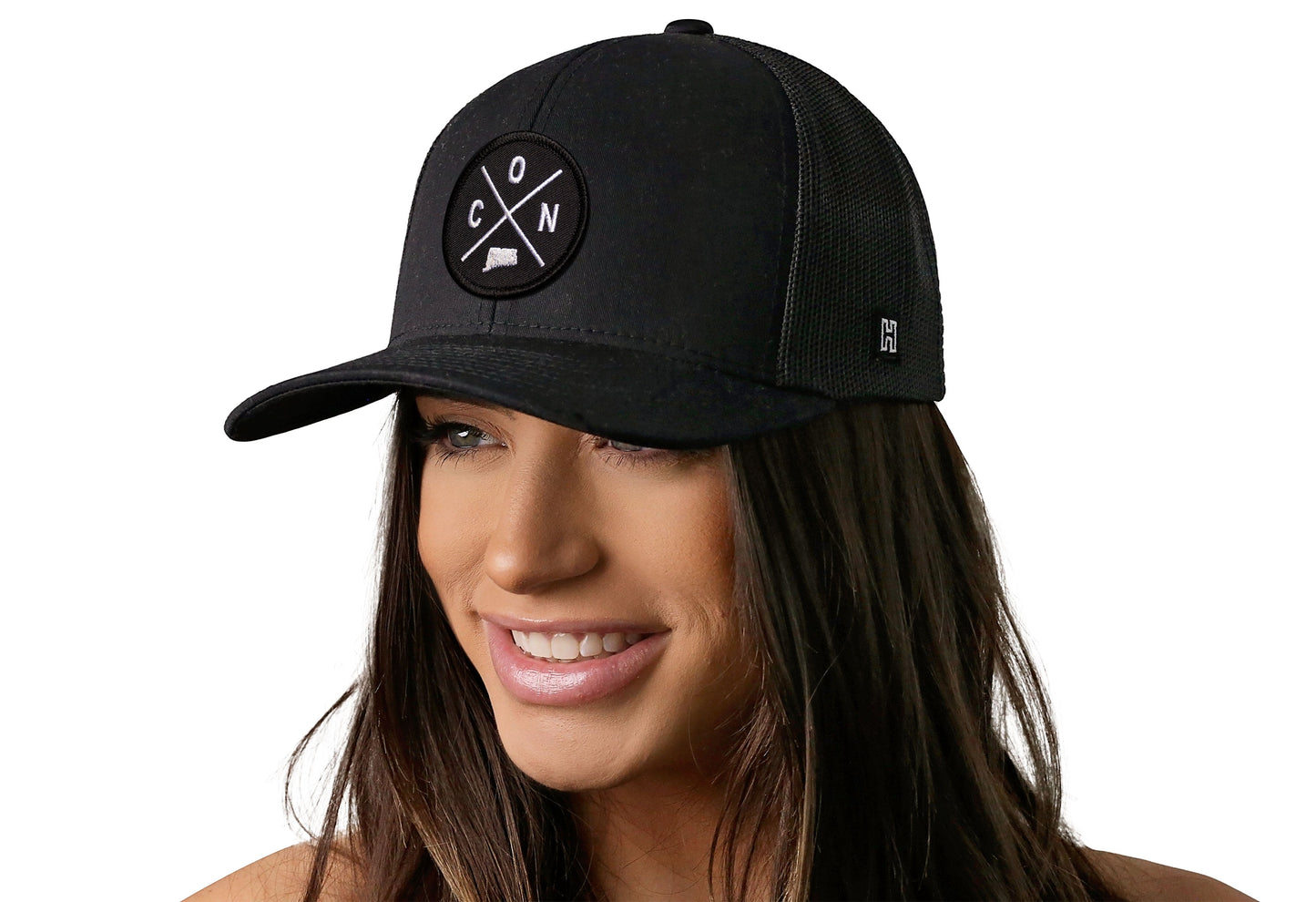 Connecticut Trucker Hat | Black CON X Snapback
