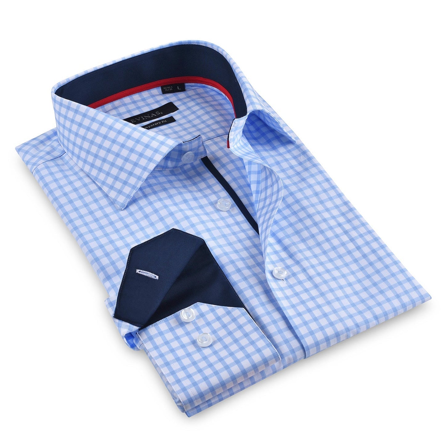 Contrast Collar Button-Up Shirt // - Contemporary Fit - contrast trimming- final sale - Size Small