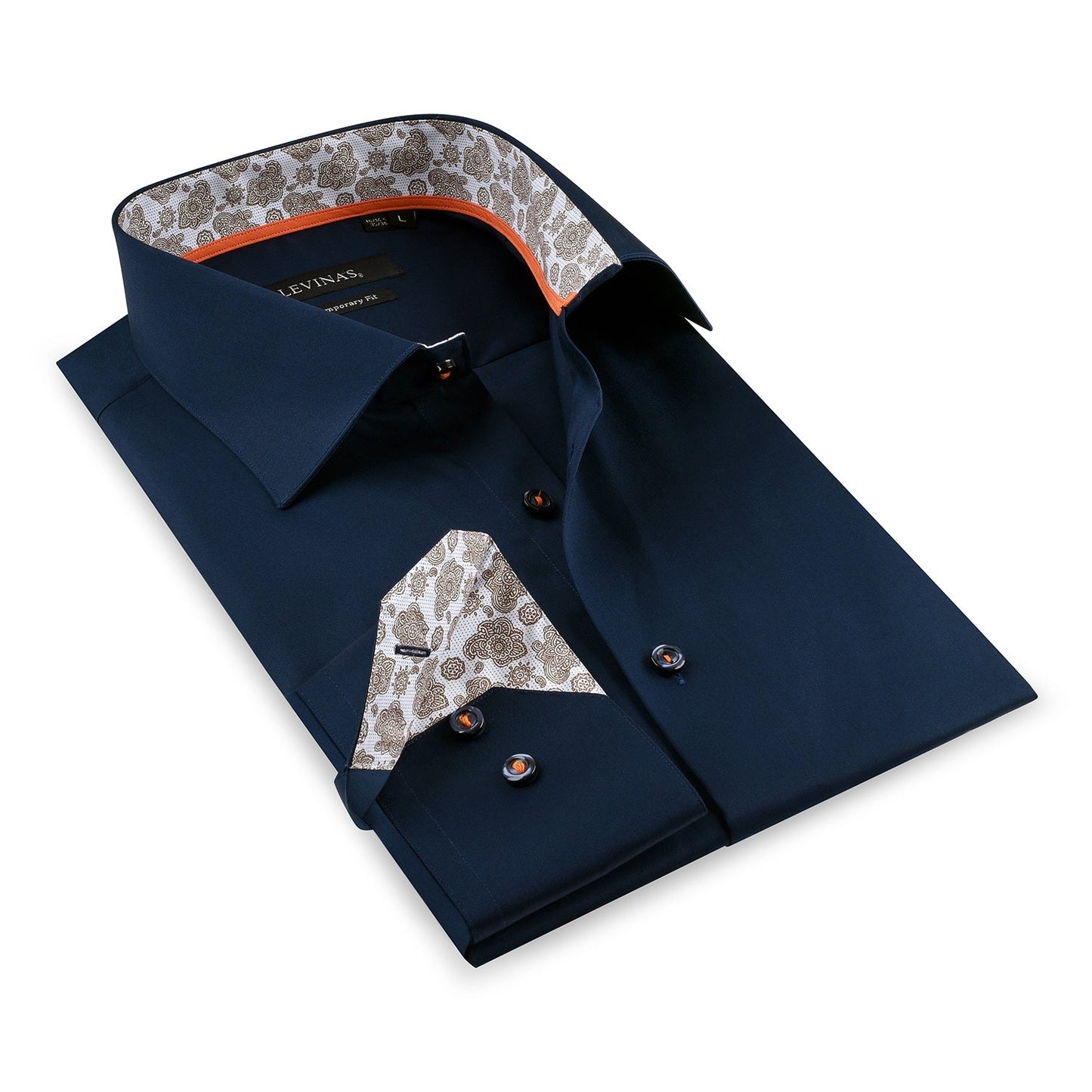 Contrast Collar Button-Up Shirt // Contemporary Fit - contrast trimming - final sale - Size Small