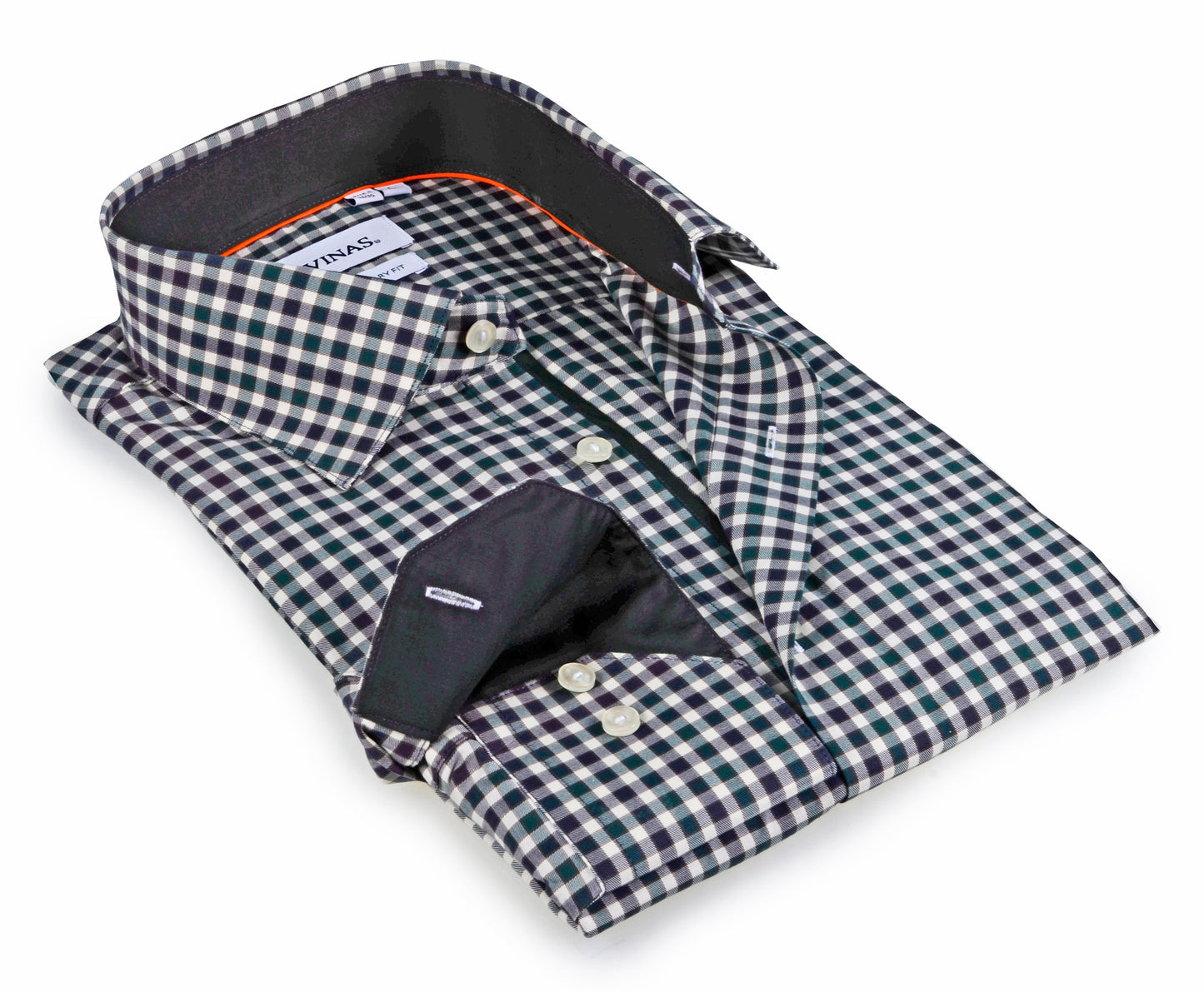 Contrast Collar Button-Up Shirt // - Contemporary Fit - contrast trimming - final sale - Size Small