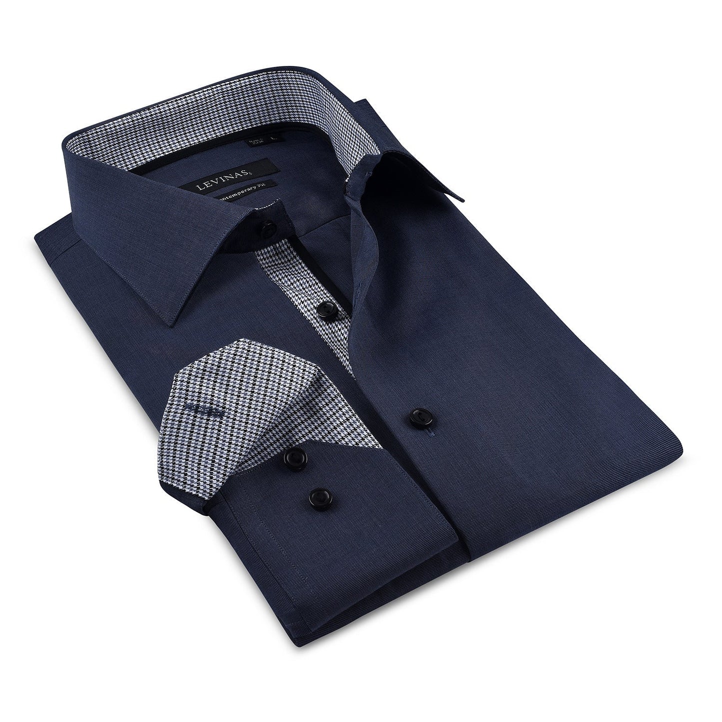 Contrast Collar Button-Up Shirt // Contemporary Fit - contrast trimming - final sale - Size Small
