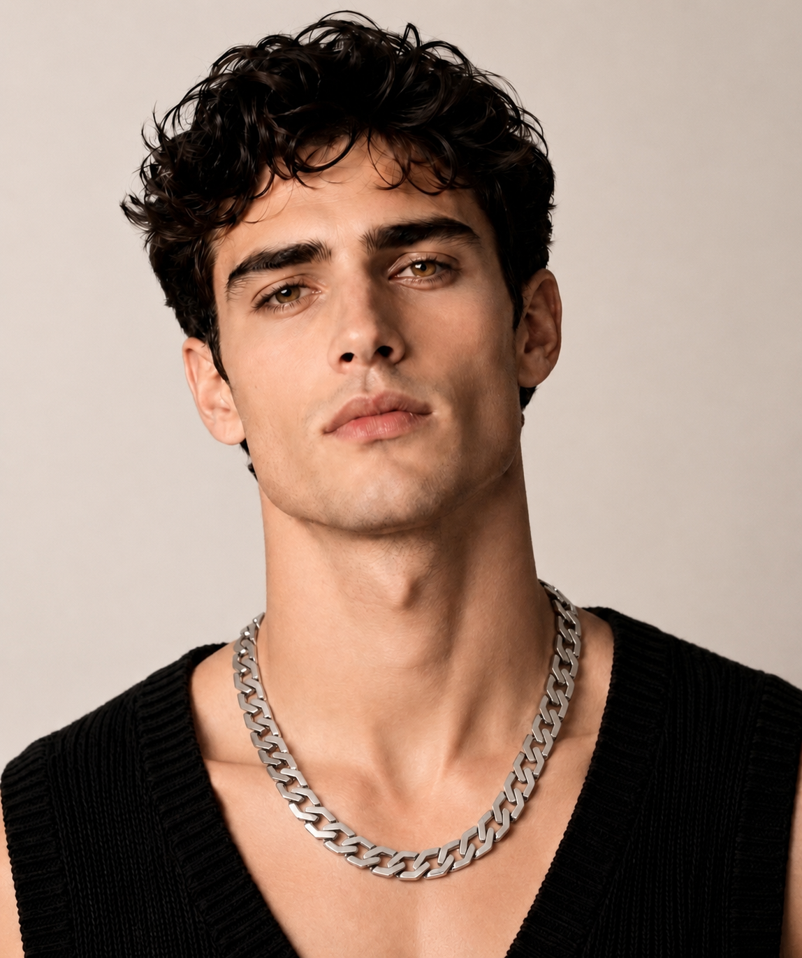 C100W B.Tiff High Polish Flat Angular Cuban Link Necklace