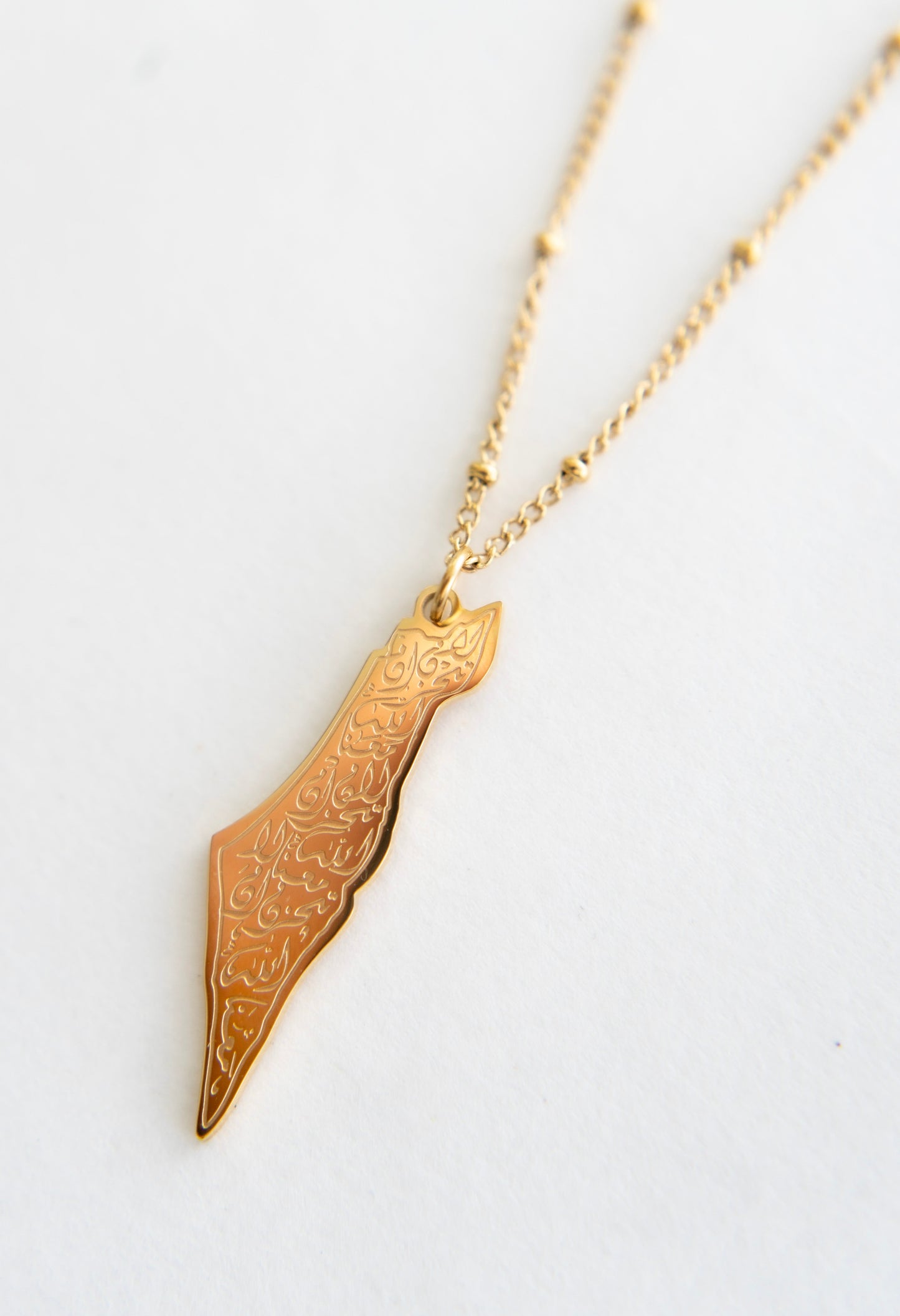 Palestine Map "We granted you a great Victory" Necklace