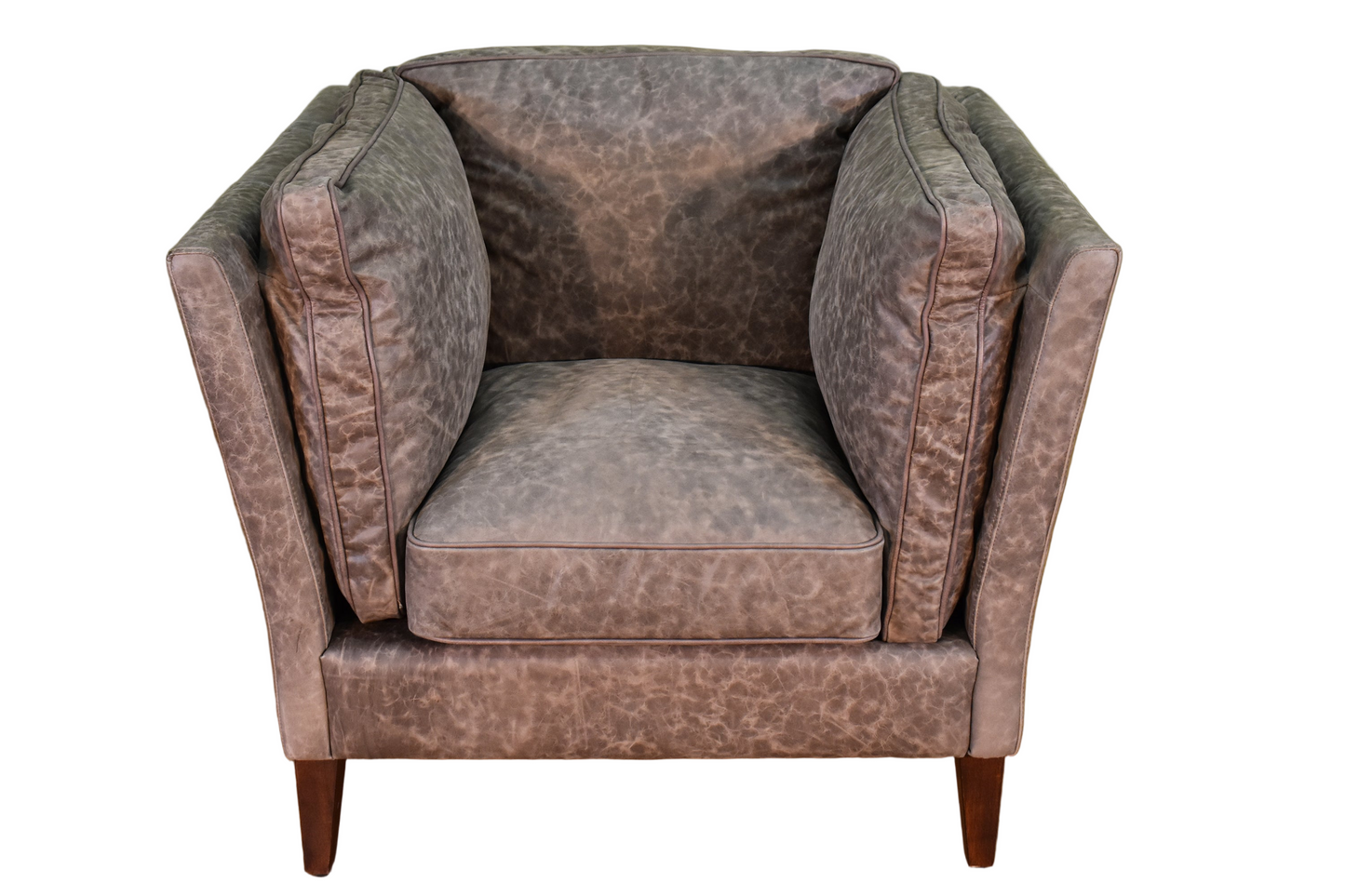 Kenmore Leather Arm Chair - Grey